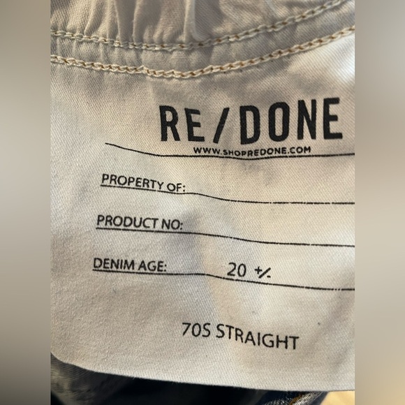 RE/DONE Jeans Women’s Size 24 70s Straight-Leg Jeans in Mid 90s Wash - Picture 13 of 14